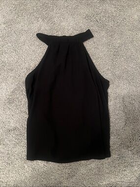Black halter neck top with open back